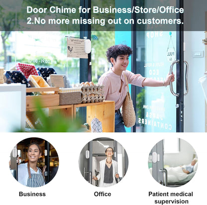 Door Chime, Wireless Door Sensor Chime When Door Opens,Door Entry Alarm Chime for Business/Home/Kids,500 FT Range,26 Chimes 5 Adjustable Volume, 2 Sensors + 1 Receivers