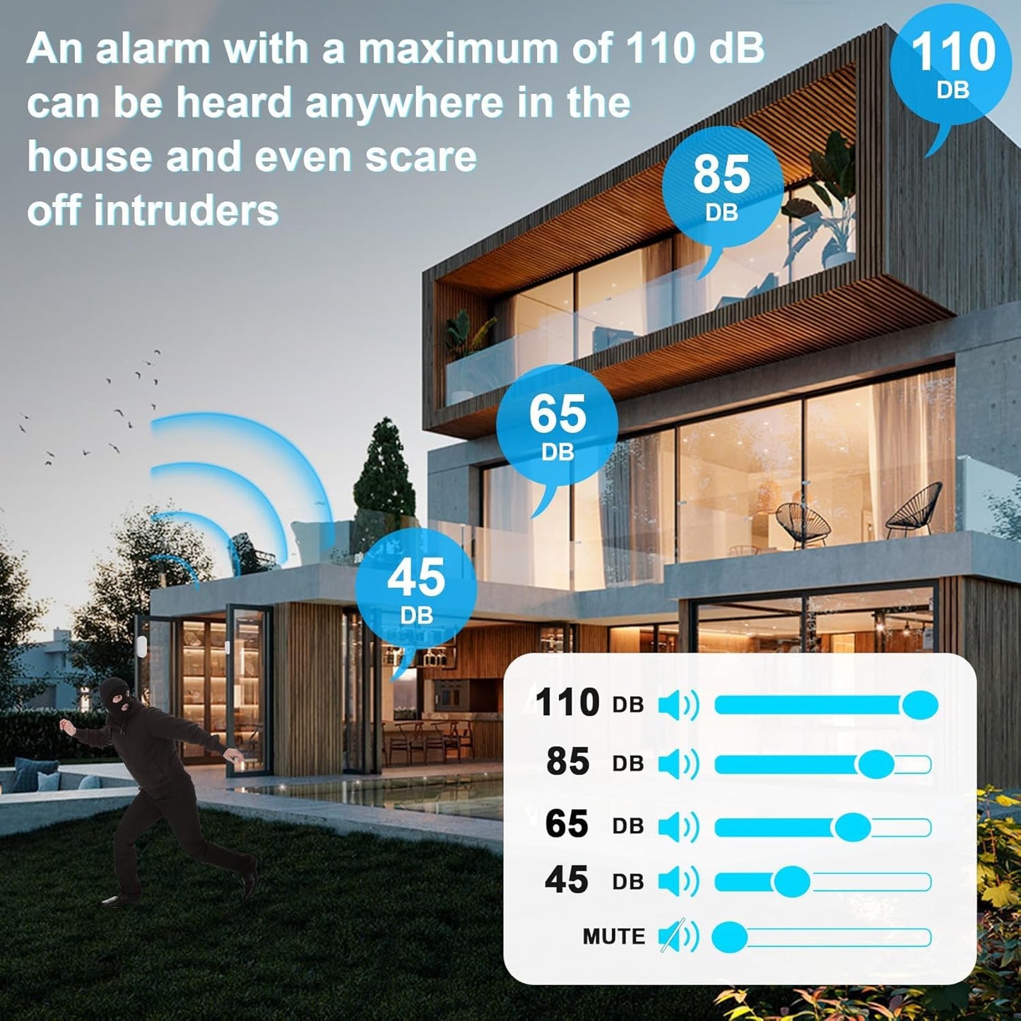 Door Chime, Wireless Door Sensor Chime When Door Opens,Door Entry Alarm Chime for Business/Home/Kids,500 FT Range,26 Chimes 5 Adjustable Volume, 2 Sensors + 1 Receivers