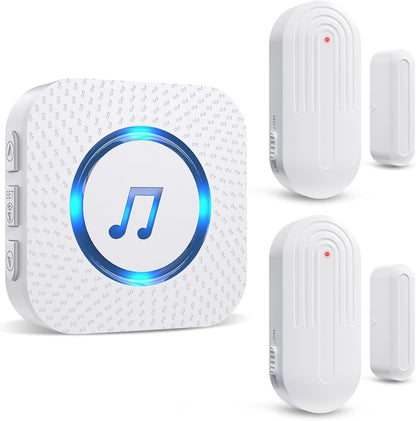 Door Chime, Wireless Door Sensor Chime When Door Opens,Door Entry Alarm Chime for Business/Home/Kids,500 FT Range,26 Chimes 5 Adjustable Volume, 2 Sensors + 1 Receivers
